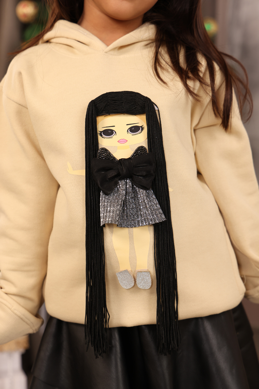 Girls Play N Wear Hoodies (Beige)