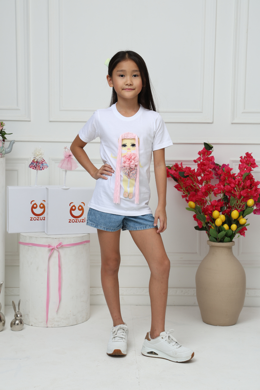 Girls Play N Wear Tshirt (White)