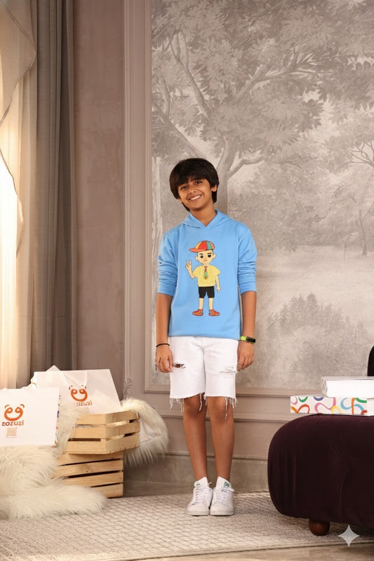Boys Play N Wear Hoodies (Sky Blue)