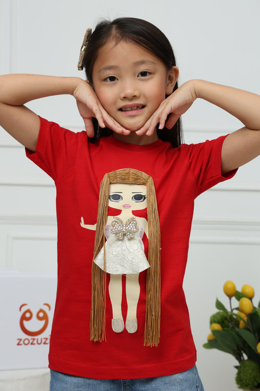 Girls Play N Wear Tshirt (Red)