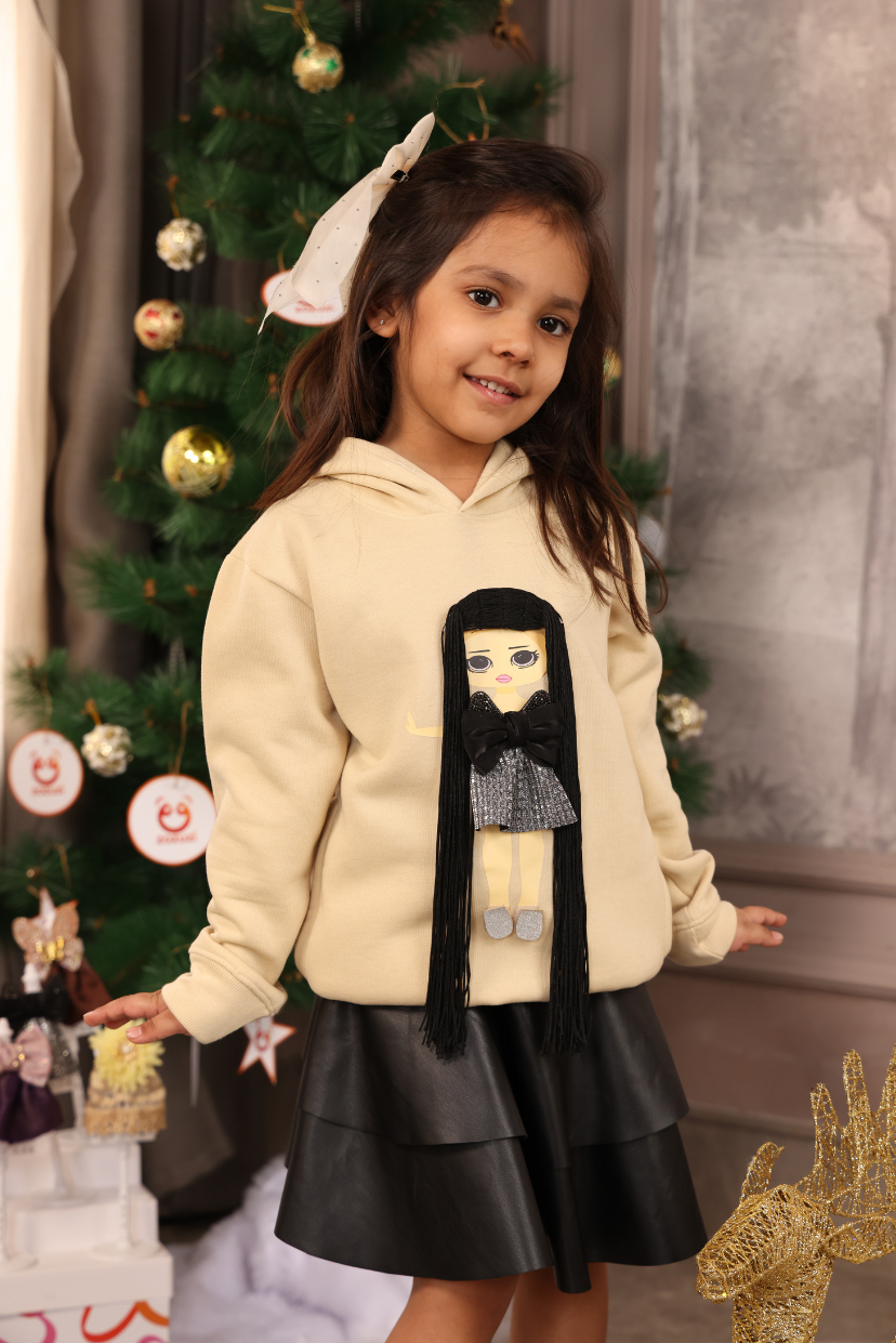 Girls Play N Wear Hoodies (Beige)