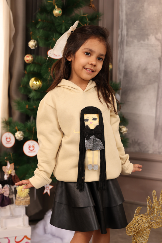 Girls Play N Wear Hoodies (Beige)