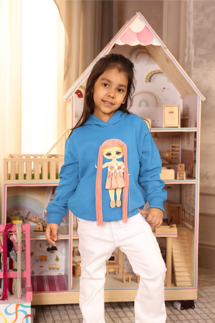 Girls Play N Wear Hoodies (Sky Blue)