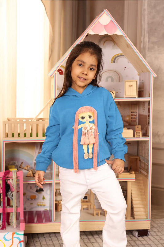 Girls Play N Wear Hoodies (Sky Blue)