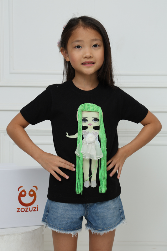 Girls Play N Wear Tshirt (Black)